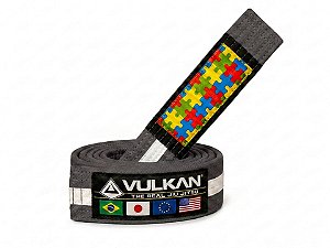 FAIXA VULKAN DE JIU JITSU CINZA COM BRANCO TEA
