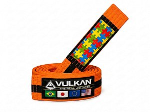 FAIXA VULKAN DE JIU JITSU LARANJA COM PRETO TEA