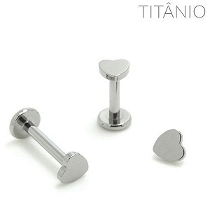 Labret Coração Titânio 1.6mm