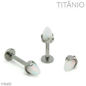 Labret Spike Opala Titânio