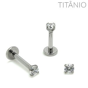 Labret Zircônia Garra Titânio 1.6mm