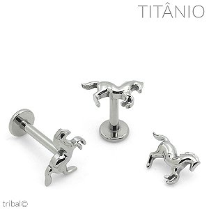 Piercing Labret Cavalo Titânio