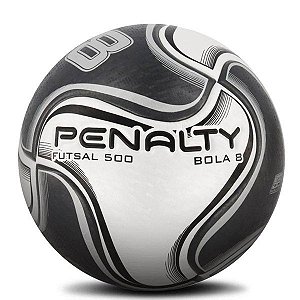 Bola Penalty Futsal 500 Bola 8 Cinza & Preto