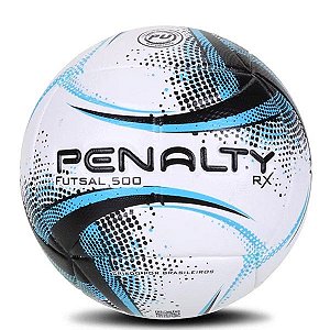 Bola Penalty Futsal 500 RX Branco Preto & Azul