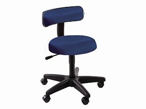Cadeira Mocho com Encosto - 5010 - Base Preta - Arktus azul escuro
