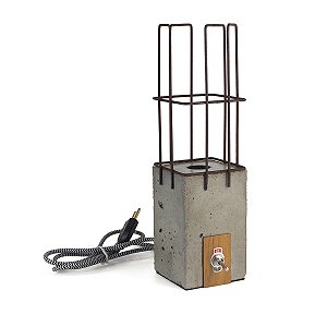 Abajur Luminária de Mesa em Concreto Cage