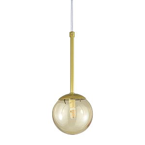 Pendente Globo Esfera de Vidro 12cm - OURO - Vidro Âmbar