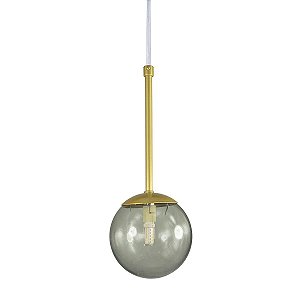 Pendente Globo Esfera de Vidro 12cm - OURO - Vidro Fumê