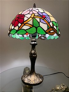 Abajur Luminária Tiffany Turca Vintage Retrô Colorido Vitral