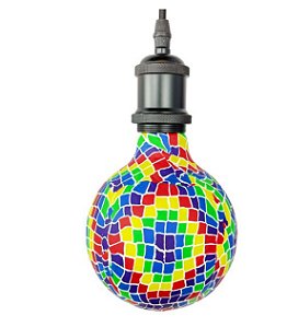 Lâmpada Decorativa LED G128 E27 4w - Bulbo Arte Mexicana Colorida