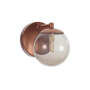 Arandela Figo BRONZE com Globo de Vidro Fumê