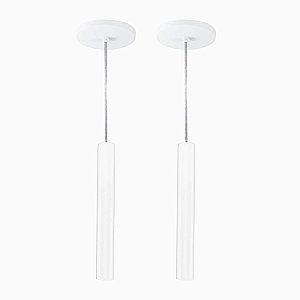 Kit 2 Pendente Tubo Palito Moderno 30cm - Branco