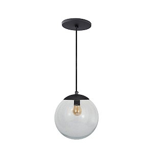 Pendente Globo Esfera de Vidro Cristal 20cm - PRETO