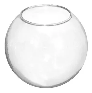 VIDRO ESFERA S/ COLARINHO 20CM BOCAL 10CM - TRANSPARENTE
