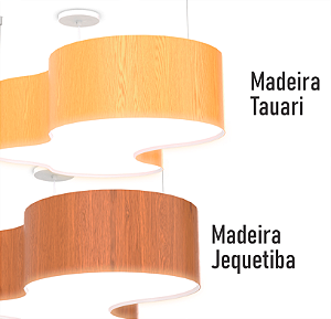 Lustre Pendente Madeira Grande Forma Orgânica WOOD 1060