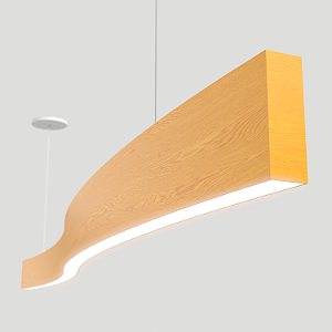 Lustre Madeira Extra Grande Comprido Linear  198cm - SNK 05 - TAUARI -BQ
