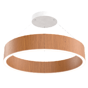 Lustre Madeira Luxo Grande Redondo 57cm - ARC57 - JEQUETIBA - LED Branco Frio