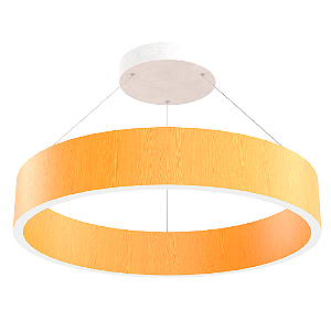 Lustre Madeira Luxo Grande Redondo 57cm - ARC57 - TAUARI - LED Branco Frio