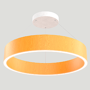 Lustre Madeira Luxo Grande Redondo 57cm - ARC57 - TAUARI - LED Branco Quente