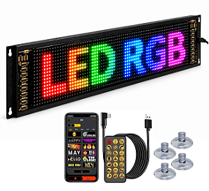 Painel Letreiro Vitrine Placa Propaganda Loja Led Wifi 63x13