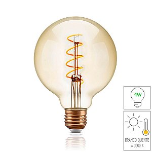 Lâmpada Filamento LED Retrô  - G95 SPIRAL - BIVOLT