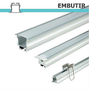 Perfil EMBUTIR para fita LED - 1 m