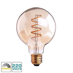 Lâmpada Filamento LED Retrô - G80 SPIRAL - DIMERIZÁVEL 220V