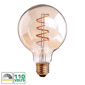 Lâmpada Filamento LED Retrô  - G95 SPIRAL - DIMERIZÁVEL 110V