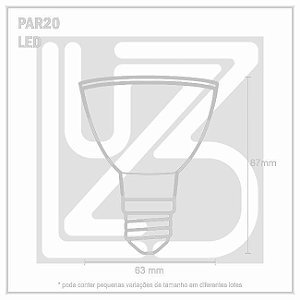 Lâmpada LED PAR 20 E-27 8W 100-240V 2700K