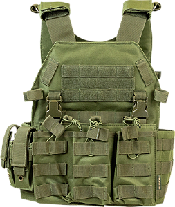 COLETE TÁTICO MODULAR SP-033 VERDE MILITAR — GELVOR