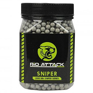 Munição para Airsoft BBs Sniper BIO ATTACK 0.50g 2000UN Cinza