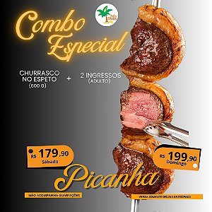 COMBO ESPECIAL  PICANHA-1 INGRESSO ADULTO (Á PARTIR DE 12 ANOS)+ 1 ESPETO DE PICANHA