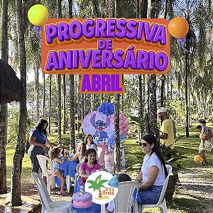 PROGRESSIVA ANIVERSARIANTE DO MÊS DE ABRIL - 5 INGRESSOS ADULTO ( A PARTIR DE 12 ANOS)+ ANIVERSÁRIANTE DE CORTESIA+R$ 100,00 DE CONSUMAÇÃO