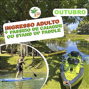INGRESSO ADULTO + PASSEIO DE CAIAQUE OU STAND UP PADDLE (OUTUBRO)