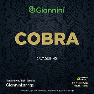 Encordoamento para Cavaquinho Giannini® Cobra Níquel GESCL (.010 – .026) Leve