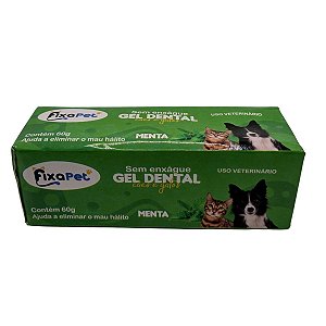 Gel Dental Sem Enxágue 60g Fixa Pet - Menta