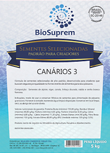 BioSuprem Sementes Selecionadas para Canários Tipo 3 - 5kg  | Biosuprem