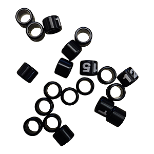Anilhas Fechadas Alumínio 3.0mm Numeradas - Pact c/ 20und  - 81 a 100 - Preto