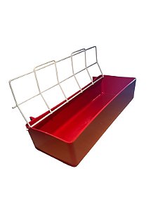 Comedouro Com Grade Psitacídeos - 1 Litro - Vermelho | Ornamental