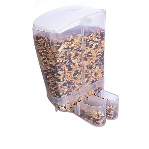 Comedouro Dispenser de Sementes 2 bicos Malha Larga - Injetfour
