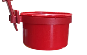 Caneca com Suporte de Plástico Vermelho Média - 200ml - Toco Tucano
