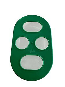 Comedouro com Poleiro 4 Furos Verde | Ornamental