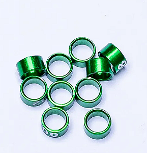 Anilhas Fechadas Alumínio 4.5mm Numeradas - Pact c/ 20und  - 01 a 20 - Verde