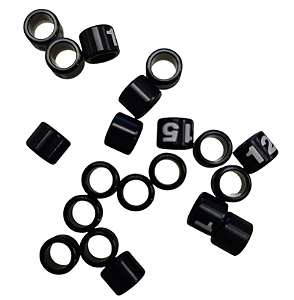 Anilhas Fechadas Alumínio 4.5mm Numeradas - Pact c/ 20und  - 01 a 20 - Preto