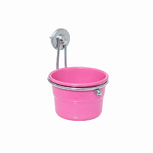 Comedouro Com Trava para Pássaros - Rosa - P - Kakatoo