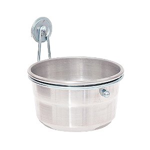 Comedouro Com Trava para Pássaros - Aluminio - G - Kakatoo