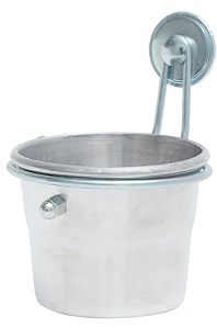 Comedouro Com Trava para Pássaros - Aluminio - M - Kakatoo