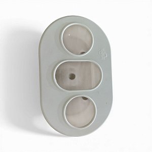 Comedouro Pequeno 3 Furos- Branco - Ornamental