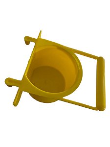 Comedouro Com Aba Para Papagaio Coleiro Sabia - Amarelo - Toco Tucano