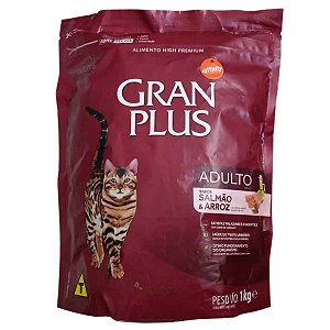 Ração Gran Plus - Gatos Adultos - Sabor Salmão e Arroz - 1kg